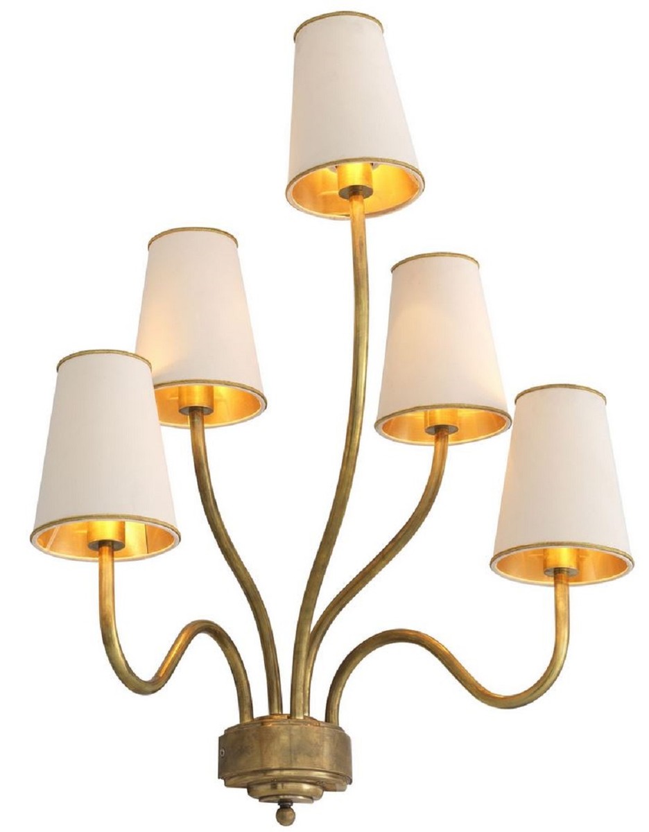 Casa Padrino applique murale de luxe laiton vintage / crème 53 x 34 x H. 68 cm - Applique murale pour Hôtel et Restaurant - Qualité de Luxe