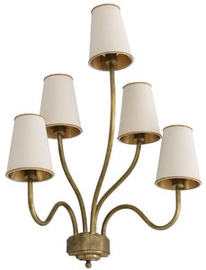 Casa Padrino Luxus Wandleuchte Vintage Messingfarben / Creme 53 x 34 x H. 68 cm - Hotel & Restaurant Wandlampe - Luxus Qualität