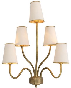 Casa Padrino Luxus Wandleuchte Vintage Messingfarben / Creme 53 x 34 x H. 68 cm - Hotel & Restaurant Wandlampe - Luxus Qualität