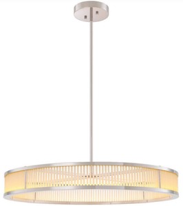 Casa Padrino lámpara de araña LED de lujo plata / blanco Ø 90 x A. 15 cm - Lámpara de araña redonda moderna regulable - Calidad de Lujo