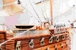 Handegfertigtes Deko Schiff Holzschiff Flaggschiff Modellschiff Segelschiff Kriegsschiff HMS Victory Handmade Decoration Ship Wooden Ship Flagship Model Ship Sailing Ship Warship HMS Victory