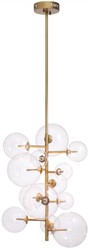 Casa Padrino lampadario alogeno di lusso ottone antico 26 x 26 x A. 71 cm - Lampadario moderno con paralumi rotondi in vetro - Collezione di Lusso