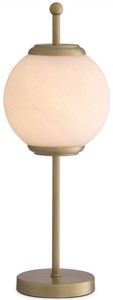 Casa Padrino luxury table lamp antique brass / white Ø 19 x H. 52 cm - Desk lamp with round glass lampshade - Luxury Lights