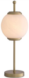 Casa Padrino luxury table lamp antique brass / white Ø 19 x H. 52 cm - Desk lamp with round glass lampshade - Luxury Lights