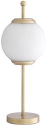 Casa Padrino luxury table lamp antique brass / white Ø 19 x H. 52 cm - Desk lamp with round glass lampshade - Luxury Lights