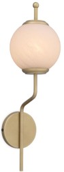 Luxus Metall Wandleuchte mit rundem Glas Lampenschirm antik Messing Weiß Luxury Metal Wall Lamp with Round Glass Lampshade Antique Brass White