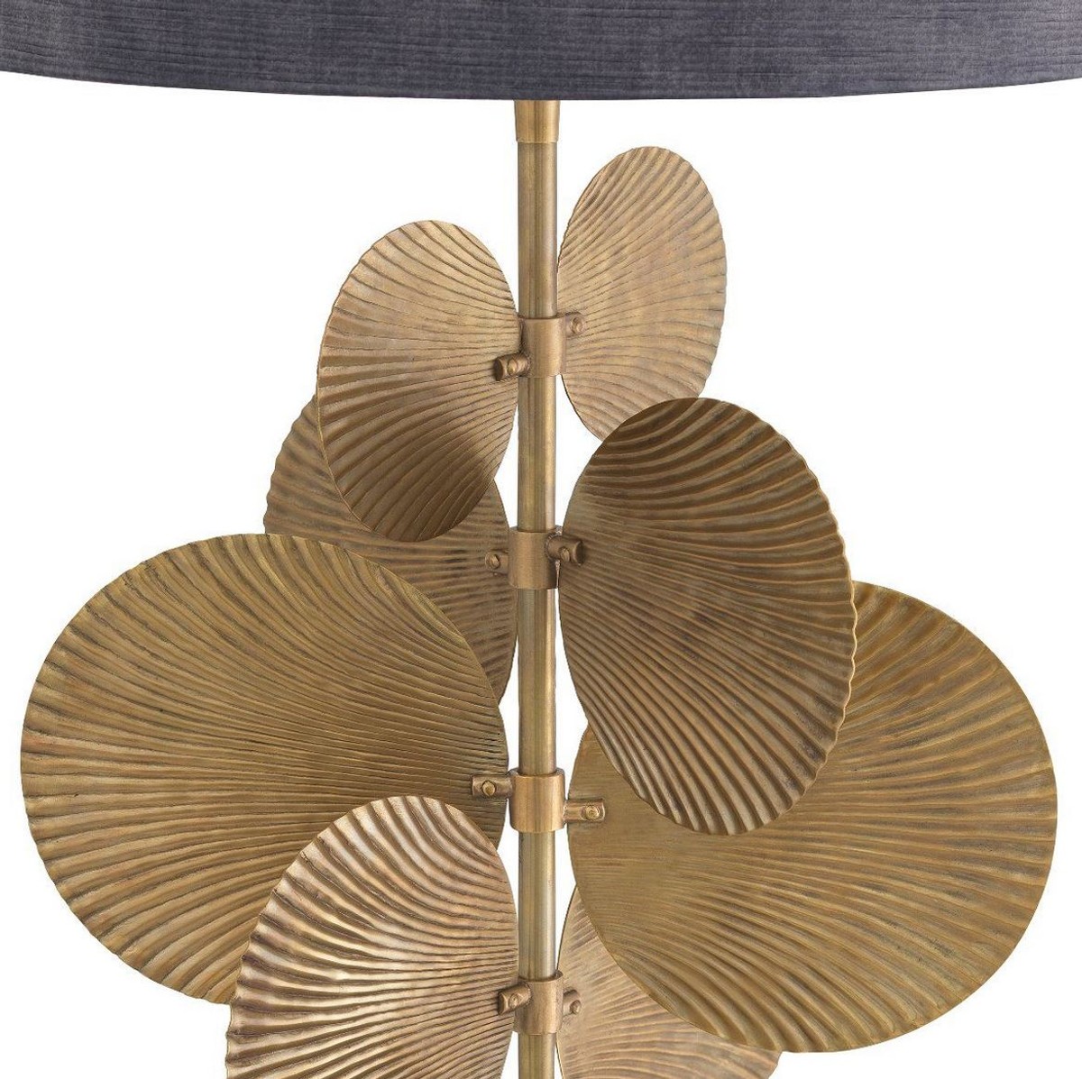 Luxus Designer Tischleuchte mit Granitsockel Vintage Messing Schwarz Grau Luxury Designer Table Lamp with Granite Base Vintage Brass Black Gray