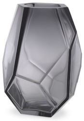 Casa Padrino vaso di vetro decorativo di lusso grigio 18 x 16 x A. 22 cm - Elegante Vaso di Fiori Soffiato a Mano - Accessori di Decorazione di Lusso