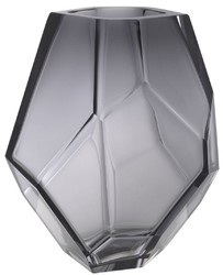 Casa Padrino vaso di vetro decorativo di lusso grigio 18 x 16 x A. 22 cm - Elegante Vaso di Fiori Soffiato a Mano - Accessori di Decorazione di Lusso