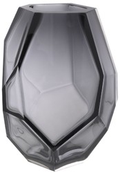 Casa Padrino vaso di vetro decorativo di lusso grigio 18 x 16 x A. 22 cm - Elegante Vaso di Fiori Soffiato a Mano - Accessori di Decorazione di Lusso