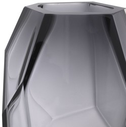 Casa Padrino vaso di vetro decorativo di lusso grigio 18 x 16 x A. 22 cm - Elegante Vaso di Fiori Soffiato a Mano - Accessori di Decorazione di Lusso