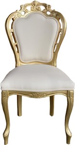 Casa Padrino Esszimmer Stuhl Luxus Creme Lederoptik Gold Cream Letherlook PU Leather Casa Padrino Esszimmer Stuhl Luxus Creme Lederoptik Gold Cream Letherlook PU Leather