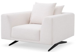 Casa Padrino fauteuil de salon de luxe avec coussins blanc / bronze 110 x 108 x H. 64 cm - Meubles de Salon - Meubles de Luxe