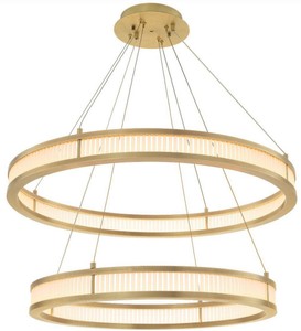Luxus LED Wohnzimmer Kronleuchter Antik Messing Weiß Luxury LED Living Room Chandelier Antique Brass White