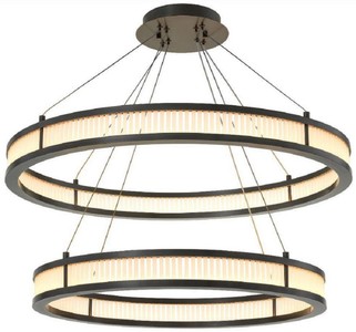 Luxus LED Wohnzimmer Kronleuchter Bronze Weiß Luxury LED Living Room Chandelier Bronze White