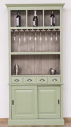 Landhausstil Massivholz Weinschrank Barschrank Hellgrün Grau Country Style Solid Wood Wine Cabinet Bar Cabinet Light Green Gray
