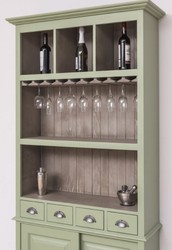 Landhausstil Massivholz Weinschrank Barschrank Hellgrün Grau Country Style Solid Wood Wine Cabinet Bar Cabinet Light Green Gray