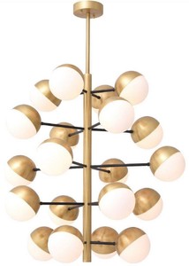 Casa Padrino lustre de luxe laiton antique / blanc Ø 94 x H. 90 cm - Lustre de salon - Lustre d'hôtel - Qualité de Luxe