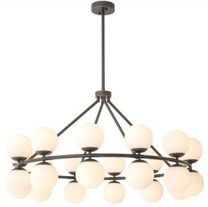 Casa Padrino lustre de luxe bronze / blanc Ø 115 x H. 65 cm - Lustre moderne en métal avec abat-jour en verre rond - Collection de Luxe