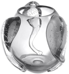 Casa Padrino luxury decorative glass vase gray Ø 32 x H. 28 cm - Elegant hand blown flower vase - Luxury Decoration Accessories