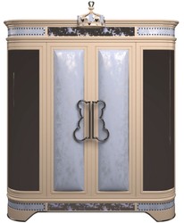 Casa Padrino armoire de chambre d'enfant design de luxe bleu / beige / noir / argent / or 200 x 60 x H. 250 cm - Meubles de Chambre d'Enfants - Meubles d'Hôtel - Qualité de Luxe - Fabriqué en Italie