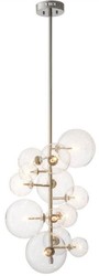 Casa Padrino lustre halogène de luxe argent 26 x 26 x H. 71 cm - Lustre moderne avec abat-jour en verre rond - Collection de Luxe