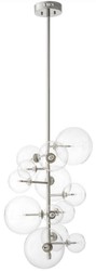 Casa Padrino lustre halogène de luxe argent 26 x 26 x H. 71 cm - Lustre moderne avec abat-jour en verre rond - Collection de Luxe