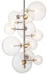 Casa Padrino lustre halogène de luxe argent 26 x 26 x H. 71 cm - Lustre moderne avec abat-jour en verre rond - Collection de Luxe