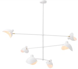 Casa Padrino lustre design blanc / laiton antique 180 x 180 x H. 84,5 cm - Lustre élégant dans le style des années 50 - Collection de Luxe