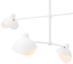 Casa Padrino lustre design blanc / laiton antique 180 x 180 x H. 84,5 cm - Lustre élégant dans le style des années 50 - Collection de Luxe