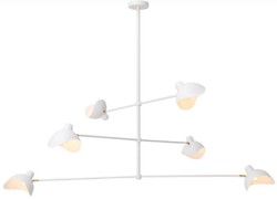 Casa Padrino lustre design blanc / laiton antique 180 x 180 x H. 84,5 cm - Lustre élégant dans le style des années 50 - Collection de Luxe