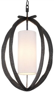 Casa Padrino lustre de luxe bronze Ø 44 x H. 72 cm - Lustre en métal avec abat-jour en coton élégant - Lustre de Salon