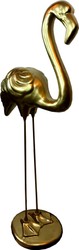 Casa Padrino figura decorativa fenicottero oro A. 119 cm - Scultura decorativa resistente alle intemperie - Decorazione soggiorno - Decorazione di Design