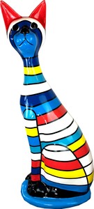 Casa Padrino figurine décorative chat rayé multicolore H. 98 cm - Sculpture décorative résistante aux intempéries - Décoration Salon - Décoration Jardin - Décoration di Design Casa Padrino figurine décorative chat rayé multicolore H. 98 cm - Sculpture décorative résistante aux intempéries - Décoration Salon - Décoration Jardin - Décoration di Design