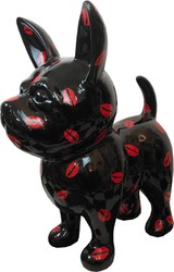 Casa Padrino figura decorativa de diseño perro chihuahua negro / rojo A. 91 cm - Escultura decorativa resistente a la intemperie - Decoración de Sala de Estar Casa Padrino figura decorativa de diseño perro chihuahua negro / rojo A. 91 cm - Escultura decorativa resistente a la intemperie - Decoración de Sala de Estar