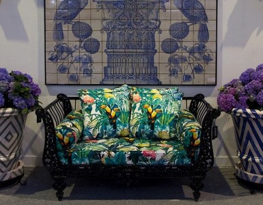 Handgeschmiedetes Luxus Barock Schmiedeeisen Sofa Schwarz Mehrfarbig Hand Forged Luxury Baroque Wrought Iron Sofa Black Multi