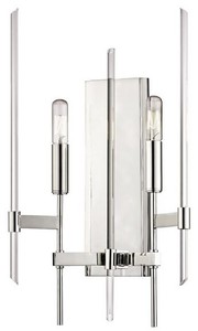 Casa Padrino lámpara de pared de lujo plata 27,9 x 12,1 x A. 46,9 cm - Elegante lámpara de pared con brazos de latón y varillas de vidrio - Colección de Lujo