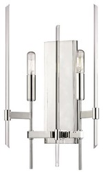 Casa Padrino applique murale de luxe argent 27,9 x 12,1 x H. 46,9 cm - Applique murale élégante avec bras en laiton et tiges de verre - Collection de Luxe