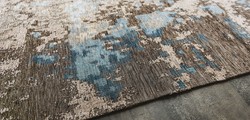 Luxus Designer Baumwoll Wohnzimmer Teppich Beige Braun Blau Luxury Designer Cotton Living Room Carpet Beige Brown Blue