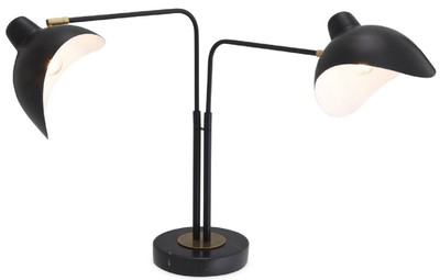 Casa Padrino designer table lamp black / antique brass 95 x 20 x H. 57 cm - Elegant desk lamp in the 50s style - Luxury Lights
