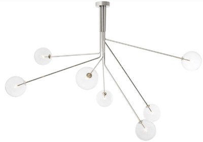 Casa Padrino lustre halogène de luxe argent 192 x 192 x H. 85 cm - Lustre moderne dimmable avec abat-jour en verre rond - Collection de Luxe