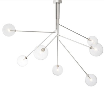 Casa Padrino Luxus Halogen Kronleuchter Silber 192 x 192 x H. 85 cm - Moderner dimmbarer Kronleuchter mit runden Glas Lampenschirmen - Luxus Kollektion