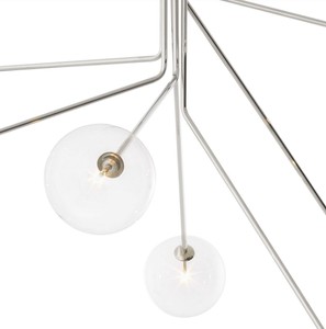 Casa Padrino Luxus Halogen Kronleuchter Silber 192 x 192 x H. 85 cm - Moderner dimmbarer Kronleuchter mit runden Glas Lampenschirmen - Luxus Kollektion
