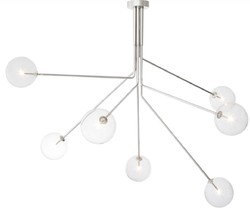 Casa Padrino lustre halogène de luxe argent 192 x 192 x H. 85 cm - Lustre moderne dimmable avec abat-jour en verre rond - Collection de Luxe