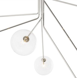 Casa Padrino lustre halogène de luxe argent 192 x 192 x H. 85 cm - Lustre moderne dimmable avec abat-jour en verre rond - Collection de Luxe
