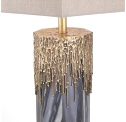 Casa Padrino Luxury Marble Table Lamp Gray / Vintage Brass / Light Gray 46 x 46 x H. 78 cm - Hotel & Restaurant Table Lamp - Luxury Lights
