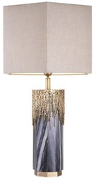 Casa Padrino Luxury Marble Table Lamp Gray / Vintage Brass / Light Gray 46 x 46 x H. 78 cm - Hotel & Restaurant Table Lamp - Luxury Lights
