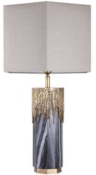 Casa Padrino Luxury Marble Table Lamp Gray / Vintage Brass / Light Gray 46 x 46 x H. 78 cm - Hotel & Restaurant Table Lamp - Luxury Lights
