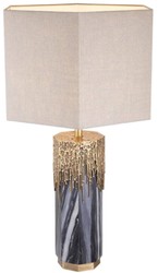 Casa Padrino Luxury Marble Table Lamp Gray / Vintage Brass / Light Gray 46 x 46 x H. 78 cm - Hotel & Restaurant Table Lamp - Luxury Lights

