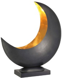Casa Padrino lampada da tavolo di design grigio antracite / ottone 48 x A. 53 cm - Lampada da tavolo moderna con base in granito - Lampada da soggiorno